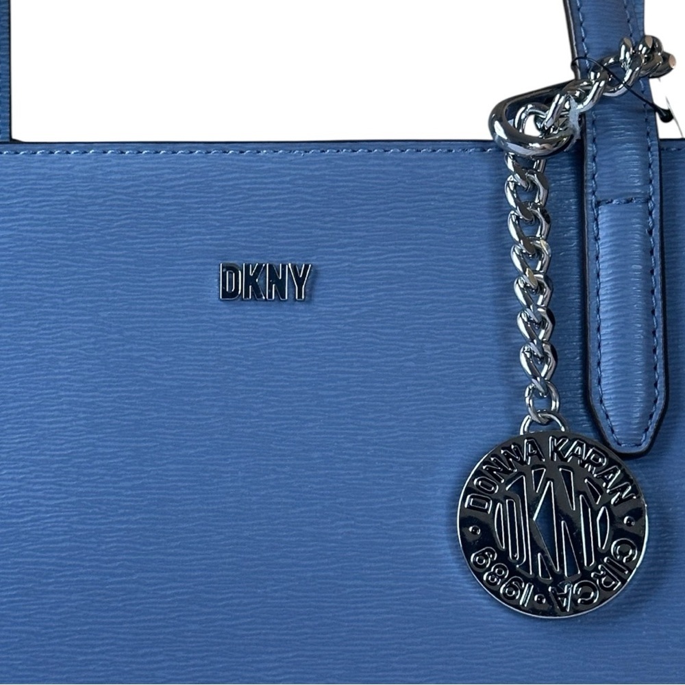 DKNY Blue Bryant Medium Zippered Tote Bag with Structured Design MSRP 178.00 - Picture 3 of 7